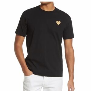 Comme des Garçons PLAY Black T-Shirt with Gold Heart Size XL